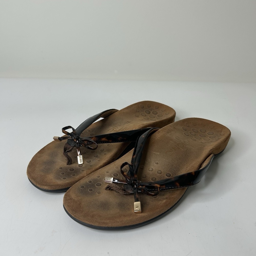 Vionic Bella II Women's Size 9 Flip Flops Thongs Sandals Bow Comfort Shoes